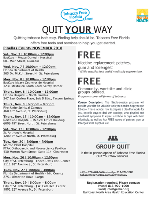 QUIT SMOKING WITH NO-COST GROUP QUIT SESSION