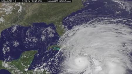 Hurricane going over Florida 