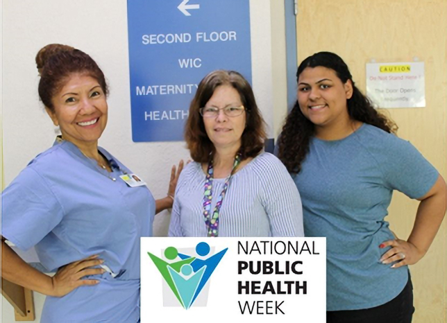 Image of health workers - Text on image: NATIONAL PUBLIC HEALTH WEEK