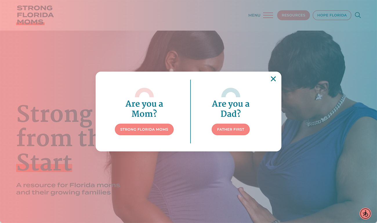 Strong Florida Moms website landing page