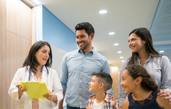 Family of 4 at the dentists office