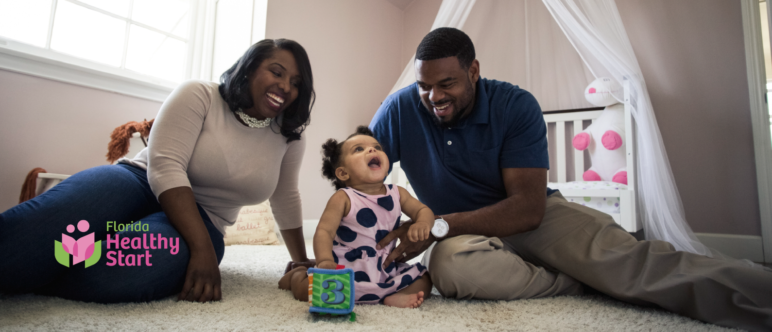 Happy family laughing