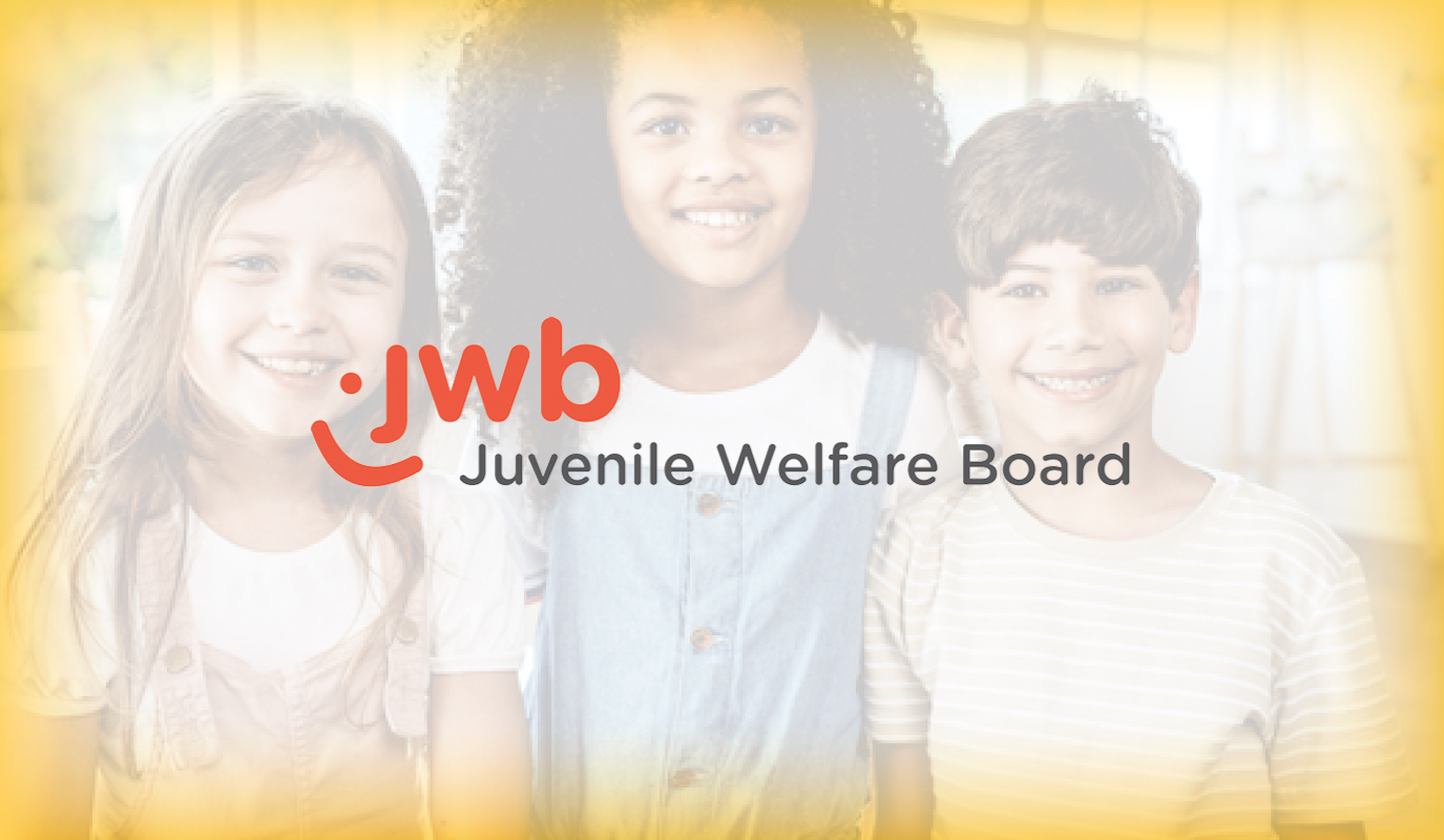 Image of children with the logo of the Juvenile Welfare Board